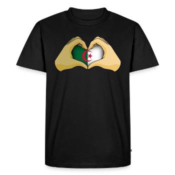 Algérie - T-shirt Premium bio Homme - noir - Devant - Nico (187cm)