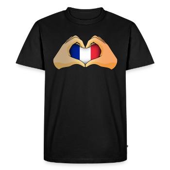 France - T-shirt Premium bio Homme - noir - Devant - Nico (187cm)
