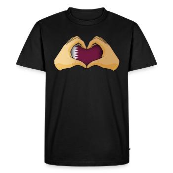 Qatar - Men's Premium Organic T-Shirt - black - Front - Nico (187cm)