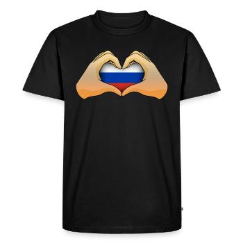 Russie - T-shirt Premium bio Homme - noir - Devant - Nico (187cm)