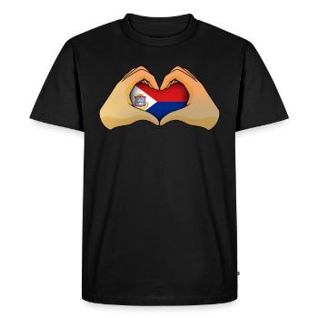 Sint Maarten - Men's Premium Organic T-Shirt - black - Front - Nico (187cm)