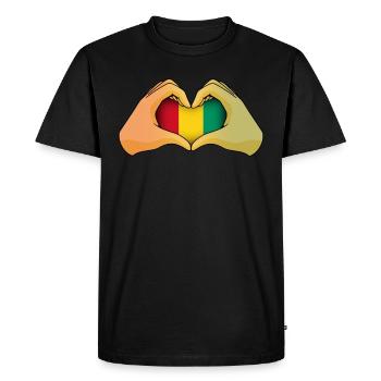 Guinée - T-shirt Premium bio Homme - noir - Devant - Nico (187cm)