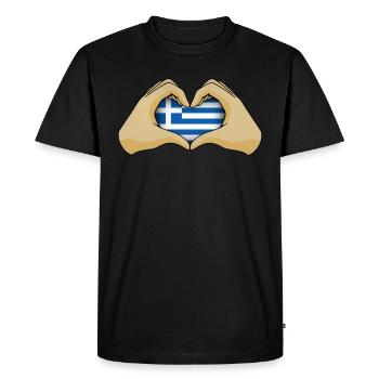 Grèce - T-shirt Premium bio Homme - noir - Devant - Nico (187cm)