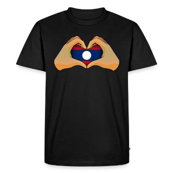 Laos - Men's Premium Organic T-Shirt - black - Front - Nico (187cm)