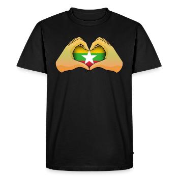 Myanmar - Men's Premium Organic T-Shirt - black - Front - Nico (187cm)