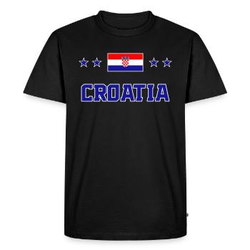 Croatie - T-shirt Premium bio Homme - noir - Devant - Nico (187cm)