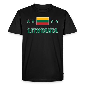 Lituanie - T-shirt Premium bio Homme - noir - Devant - Nico (187cm)