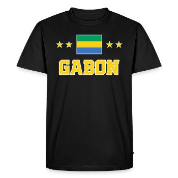 Gabon - T-shirt Premium bio Homme - noir - Devant - Nico (187cm)