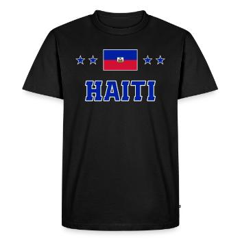 Haïti - T-shirt Premium bio Homme - noir - Devant - Nico (187cm)