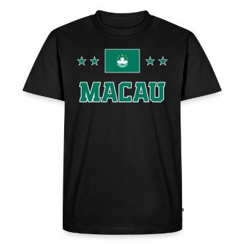 Macau - Men's Premium Organic T-Shirt - black - Front - Nico (187cm)