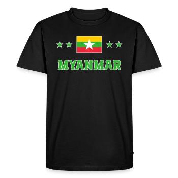 Myanmar - Men's Premium Organic T-Shirt - black - Front - Nico (187cm)