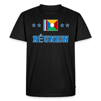 Réunion - T-shirt Premium bio Homme - noir - Devant - Nico (187cm)