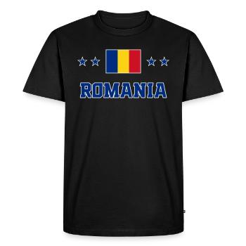 Roumanie - T-shirt Premium bio Homme - noir - Devant - Nico (187cm)