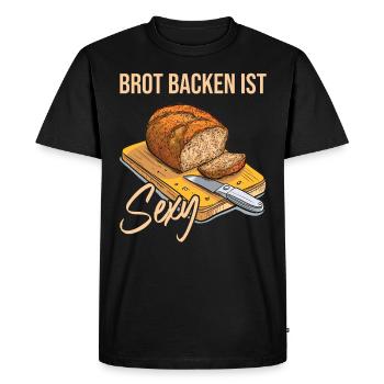 Baking bread is sexy - Men's Premium Organic T-Shirt - black - Front - Nico (187cm)