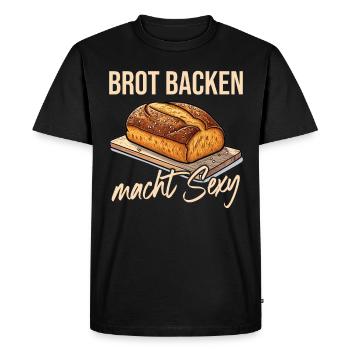 Baking bread makes you sexy - Men's Premium Organic T-Shirt - black - Front - Nico (187cm)