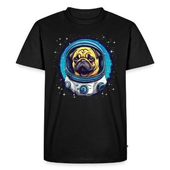 Cute Pug Atsronaut Outa Space - Men's Premium Organic T-Shirt - black - Front - Nico (187cm)