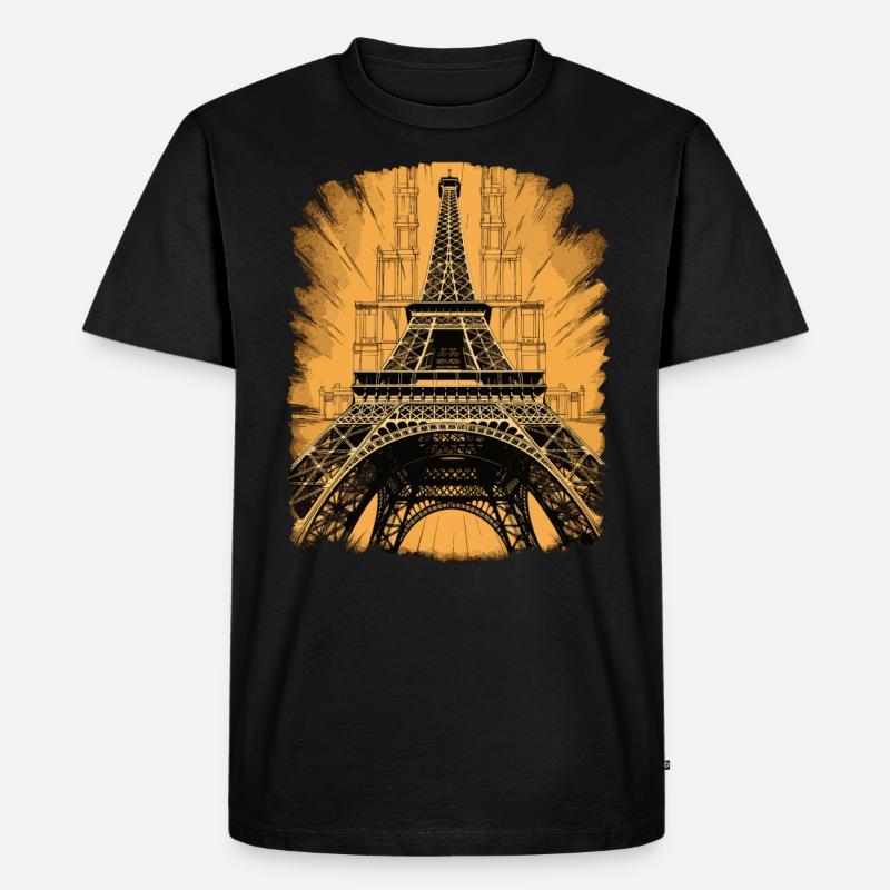 Ikonischer Eiffelturm Pariser Architekturromantik - Männer Premium Bio T-Shirt - Schwarz