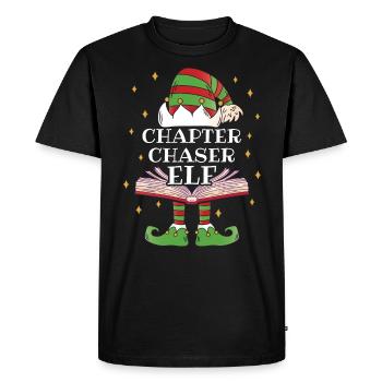 The Chapter Chaser Elf Book Reading - Men's Premium Organic T-Shirt - black - Front - Nico (187cm)