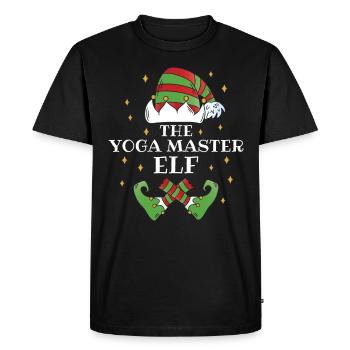 The Yoga Master Elf Namaste - Men's Premium Organic T-Shirt - black - Front - Nico (187cm)