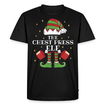 La presse à poitrine Elf Fitness - T-shirt Premium bio Homme - noir - Devant - Nico (187cm)