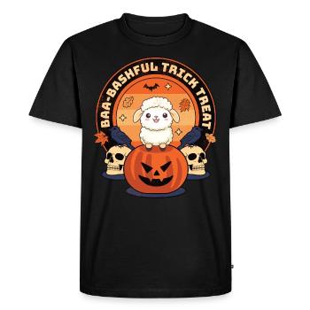 Baa Shy Trick Treat - Halloween For - Men's Premium Organic T-Shirt - black - Front - Nico (187cm)