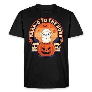 Baaa-d to the Bone - Sheep Spooky Halloween Design - Men's Premium Organic T-Shirt - black - Front - Nico (187cm)