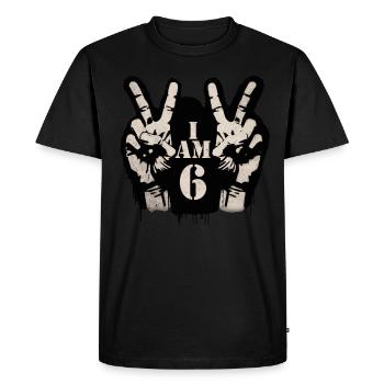 Unique design for the celebration of the 10th anniversary - Men's Premium Organic T-Shirt - black - Front - Nico (187cm)
