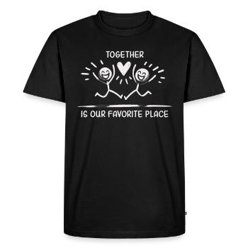 Ensemble, c’est notre endroit préféré - Célébrer - T-shirt Premium bio Homme - noir - Devant - Nico (187cm)