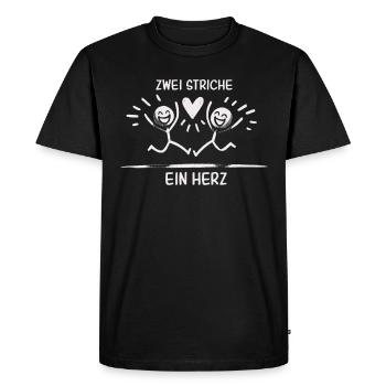 Design de couple minimaliste - Love in - T-shirt Premium bio Homme - noir - Devant - Nico (187cm)