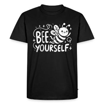 Bee Yourself Quirky Beekeeper Doodle Art - Men's Premium Organic T-Shirt - black - Front - Nico (187cm)