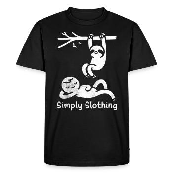 Sloth and Steady Wins the Race Doodle - Men's Premium Organic T-Shirt - black - Front - Nico (187cm)