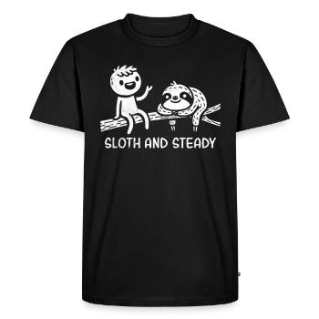 Simply Slothing Around Casual Doodle Wear - Men's Premium Organic T-Shirt - black - Front - Nico (187cm)