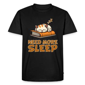 Bookish Cat Pajamas – Need More - Men's Premium Organic T-Shirt - black - Front - Nico (187cm)