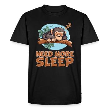 Sleeping chimpanzees - hugging the - Men's Premium Organic T-Shirt - black - Front - Nico (187cm)