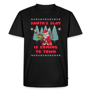 Le meurtre du Père Noël arrive en ville - - T-shirt Premium bio Homme - noir - Devant - Nico (187cm)