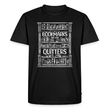 Les marque-pages sont pour les fainéants pour - T-shirt Premium bio Homme - noir - Devant - Nico (187cm)