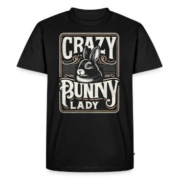 Crazy Bunny Lady - Men's Premium Organic T-Shirt - black - Front - Nico (187cm)