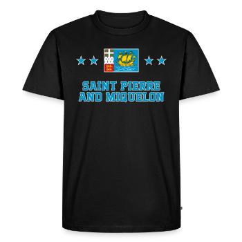 Saint Pierre et Miquelon - T-shirt Premium bio Homme - noir - Devant - Nico (187cm)