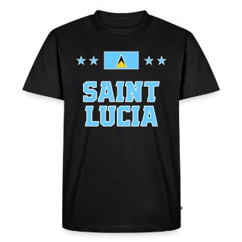 Saint Lucia - Men's Premium Organic T-Shirt - black - Front - Nico (187cm)