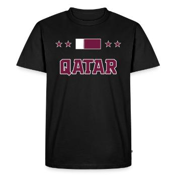 Qatar - Men's Premium Organic T-Shirt - black - Front - Nico (187cm)