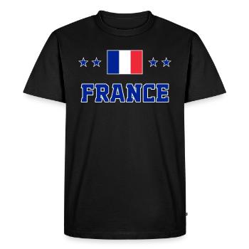 France - T-shirt Premium bio Homme - noir - Devant - Nico (187cm)