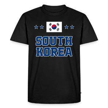 South Korea - Men's Premium Organic T-Shirt - black - Front - Nico (187cm)