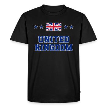 Royaume-Uni - T-shirt Premium bio Homme - noir - Devant - Nico (187cm)