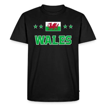 Pays de Galles - T-shirt Premium bio Homme - noir - Devant - Nico (187cm)