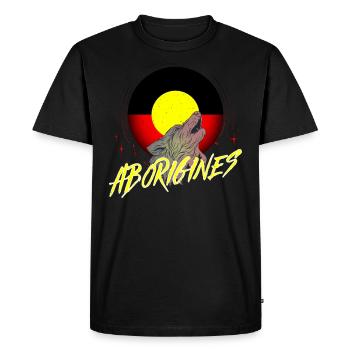 Aborigènes - T-shirt Premium bio Homme - noir - Devant - Nico (187cm)