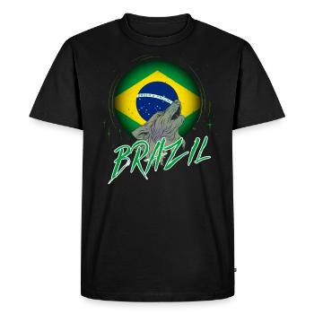 Brazil - Men's Premium Organic T-Shirt - black - Front - Nico (187cm)
