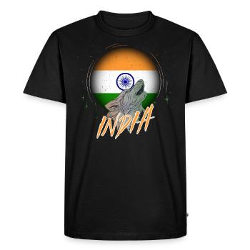 India - Men's Premium Organic T-Shirt - black - Front - Nico (187cm)
