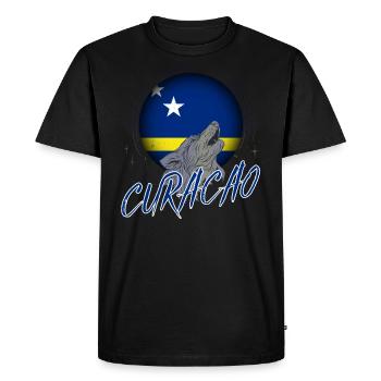 Curaçao - Men's Premium Organic T-Shirt - black - Front - Nico (187cm)