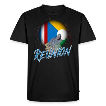 Réunion - T-shirt Premium bio Homme - noir - Devant - Nico (187cm)