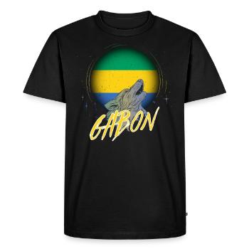 Gabon - T-shirt Premium bio Homme - noir - Devant - Nico (187cm)
